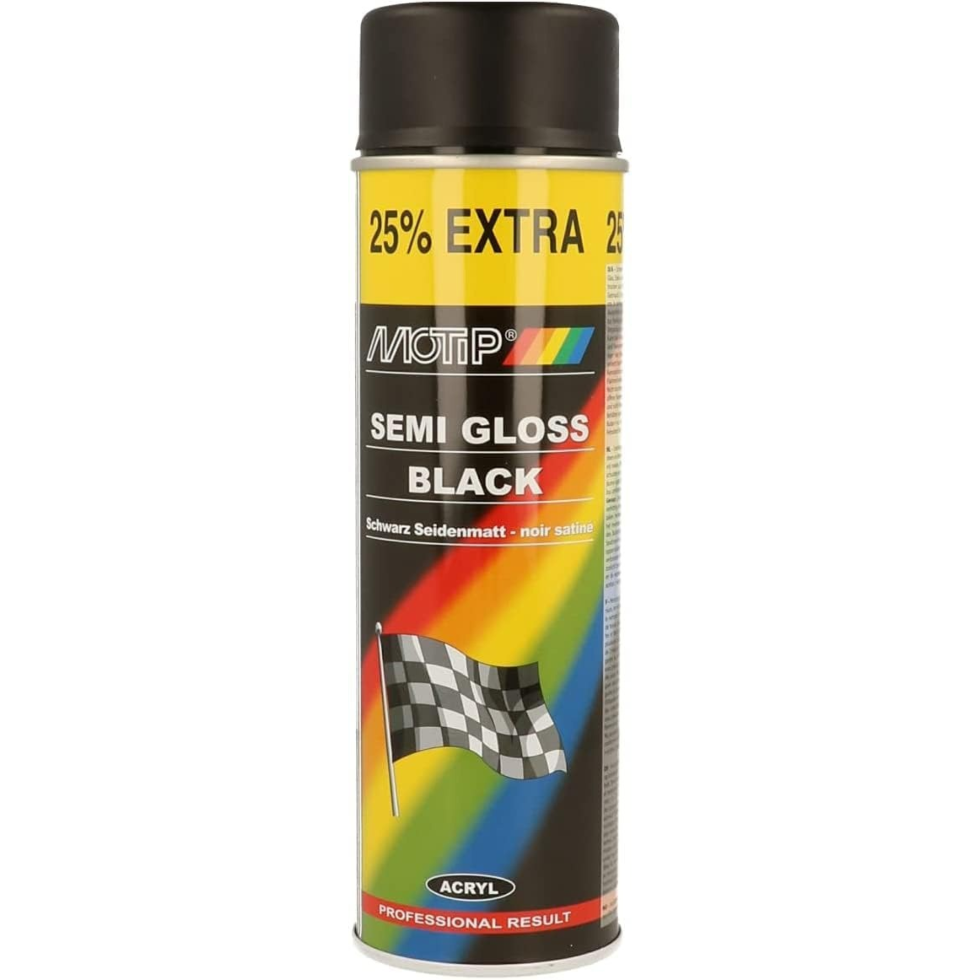 Motip Semi Gloss Black Spray Paint 500ml