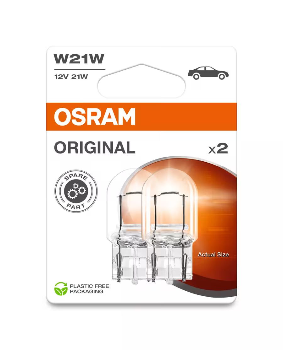Osram Original 582 12V W21W Wedge Base Bulbs (Pack Of 2)