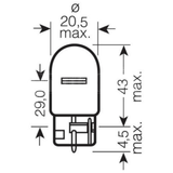 Osram 585 Amber 12V WY21W Wedge Bulbs (Pack Of 10)