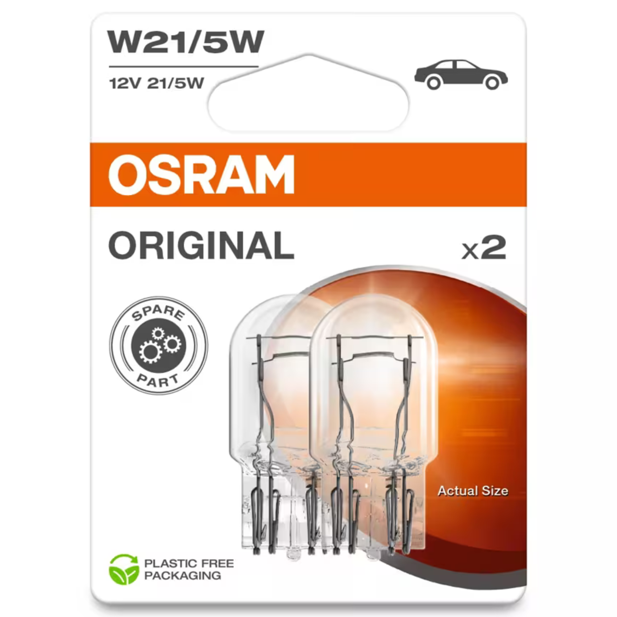 Osram 580 W21/5W 12V Original Wedge Base Bulbs (Twin Blister)