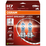 OSRAM H7 499 Night Breaker Laser Halogen Headlight Lamps Bulbs 12V 55W PX26d (Twin Pack)