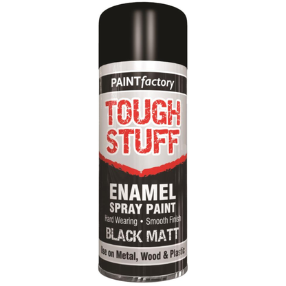 PaintFactory Tough Stuff Enamel Spray Paint Black Matt 400ml