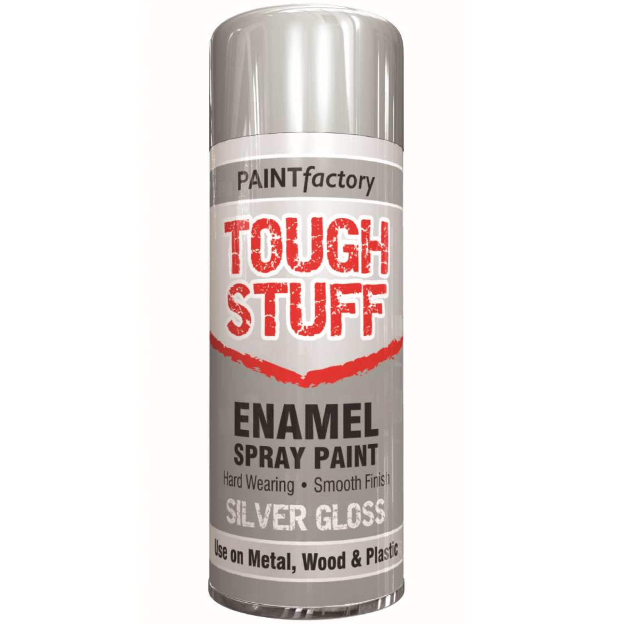 PaintFactory Tough Stuff Enamel Spray Paint Silver Gloss 400ml