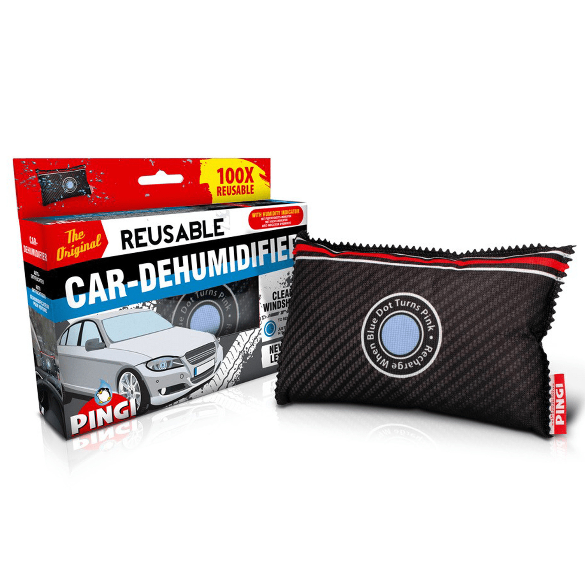 Pack of 24 Pingi reusable car dehumidifier bags designed to absorb moisture and prevent fogging inside vehicles