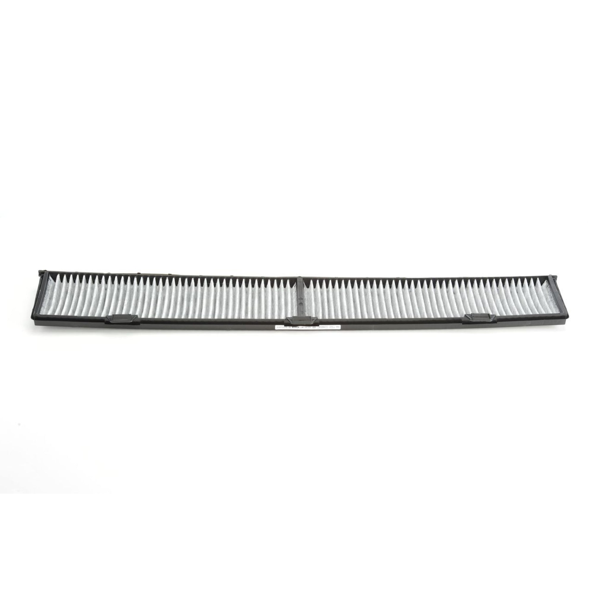 1987432424 - R2424,"Bosch Cabin Air Pollen Filter model 1987432424 (R2424), rectangular automotive air filter with pleated white filtration material and black frame, designed to remove pollen, dust, and other airborne particles from vehicle interiors."