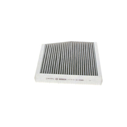 1987435505 - R5505,"Bosch Cabin Air Pollen Filter model 1987435505 (R5505), rectangular automotive air filter with pleated white filtration material and black frame, designed to remove pollen, dust, and other airborne particles from vehicle interiors."