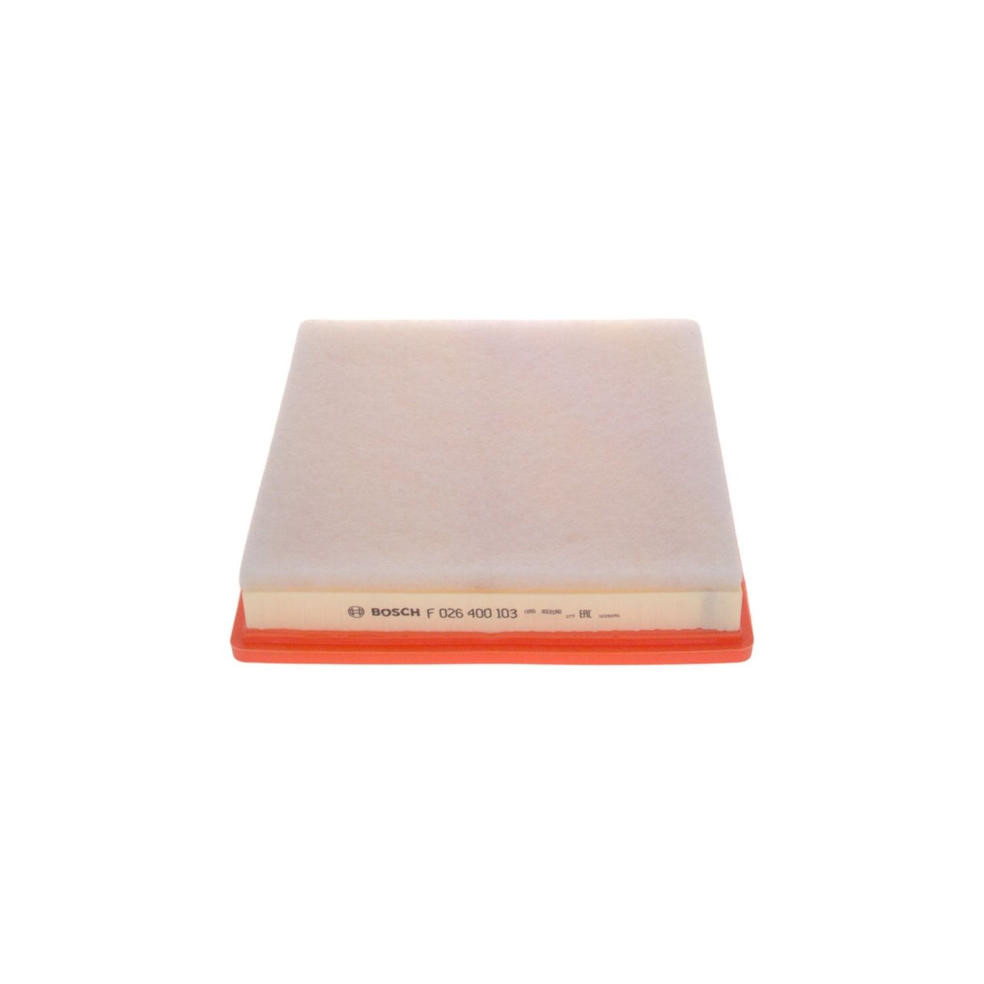 F026400137,S0137,Bosch air filter F026400137 S0137, rectangular automotive engine air filter with pleated paper element and black plastic frame