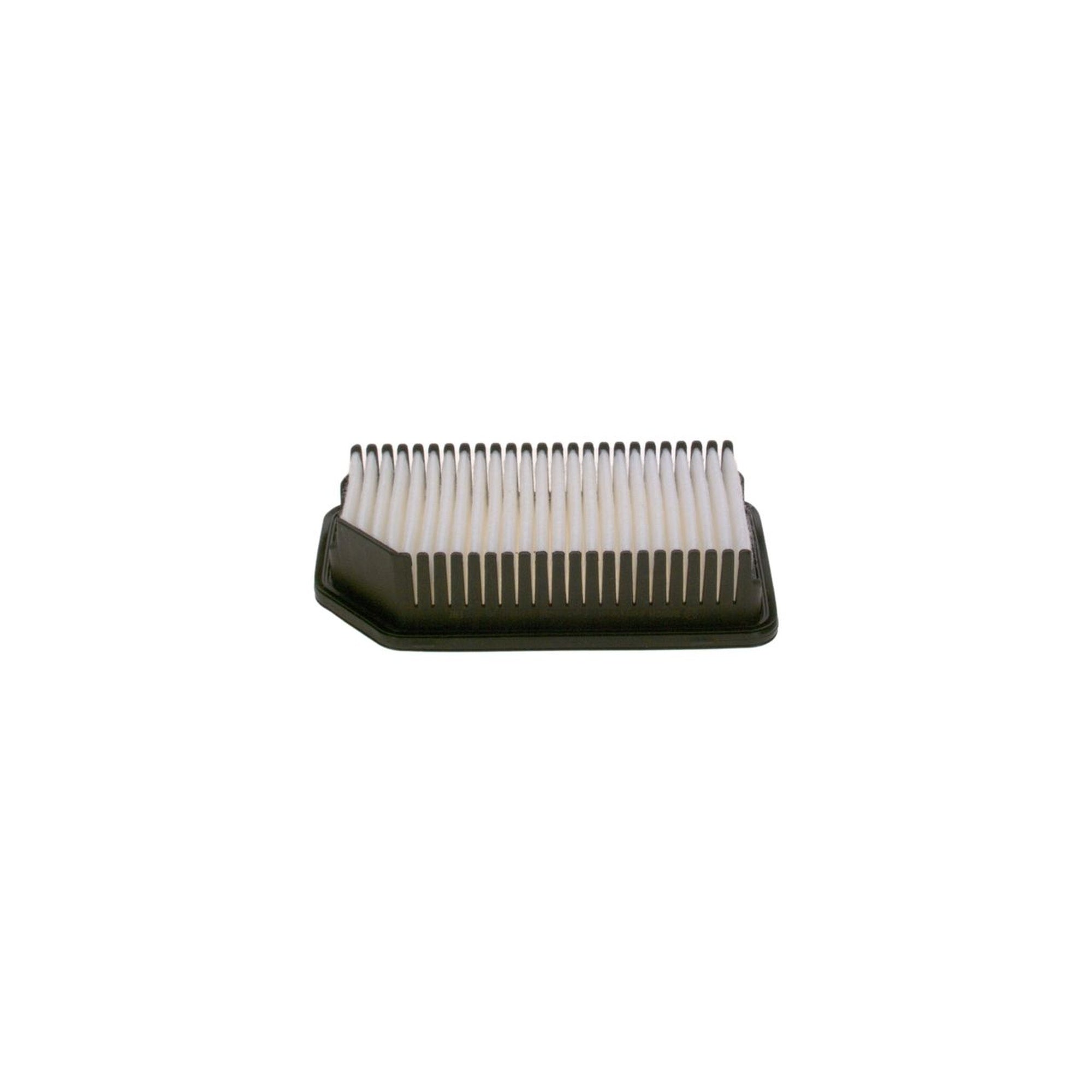 F026400137,S0137,Bosch air filter F026400137 S0137, rectangular automotive engine air filter with pleated paper element and black plastic frame