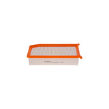 F026400343,S0343,Bosch air filter F026400343 S0343, rectangular automotive engine air filter with pleated paper element and black plastic frame