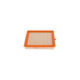 F026400348,S0348,Bosch air filter F026400348 S0348, rectangular automotive engine air filter with pleated paper element and black plastic frame