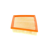 F026400360,S0360,Bosch air filter F026400360 S0360, rectangular automotive engine air filter with pleated paper element and black plastic frame