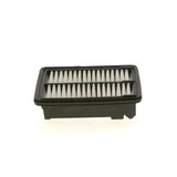 F026400384,S0384,Bosch air filter F026400384 S0384, rectangular automotive engine air filter with pleated paper element and black plastic frame
