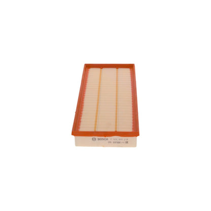 F026400614,S0614,Bosch air filter F026400614 S0614, rectangular automotive engine air filter with pleated paper element and black plastic frame