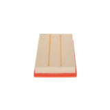 F026400624,S0624,Bosch air filter F026400624 S0624, rectangular automotive engine air filter with pleated paper element and black plastic frame