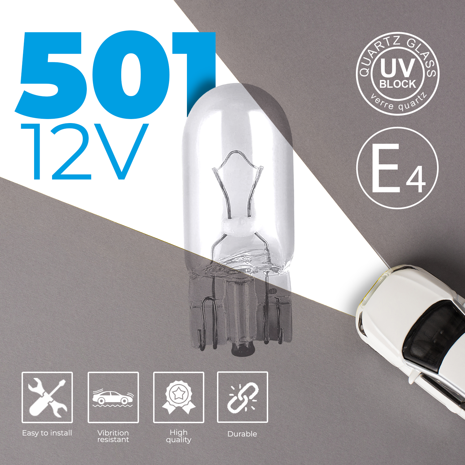 501 12V W5W Wedge Bulbs (Pack Of 10)