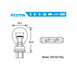 SIMPLY 180 3157 P27/7W 12V 27/7W Car Brake & Tail Light Bulb W2.5x16d (Pack of 10)