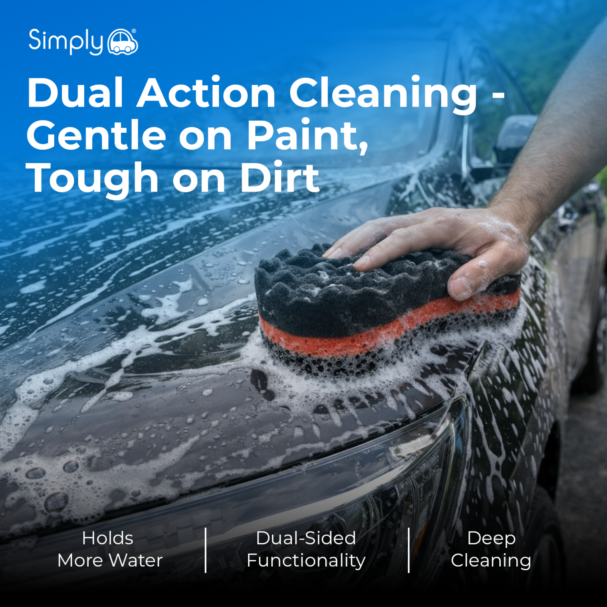 SIMPLY 2-1 Wash Auto Sponge 21.5x11.5x6cm