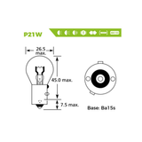 SIMPLY 241 P21W 24V 21W Truck Brake & Tail Light Bulb BA15s (Pack of 10)