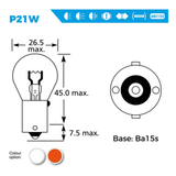 SIMPLY 380 P21/5W 12V 21/5W Car Brake & Tail Light Bulb BA15d
