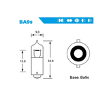 SIMPLY 433 12V 20W Car Bulb BA9s (Pack of 10)