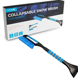 Simply Auto 2-in-1 collapsible snow brush with ice scraper, designed for clearing snow and ice from car windshields and windows.