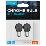 SIMPLY AUTO S581C 12V 21W BAU15S Chrome Bulbs