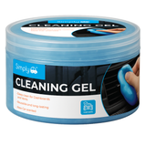 Simply Auto Simply Cleaning Gel with new car scent, reusable soft gel designed to remove dust and dirt from car vents, dashboards, and hard-to-reach interior surfaces.