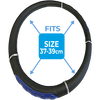 Simply Luxury Black & Blue Steering Wheel Cover