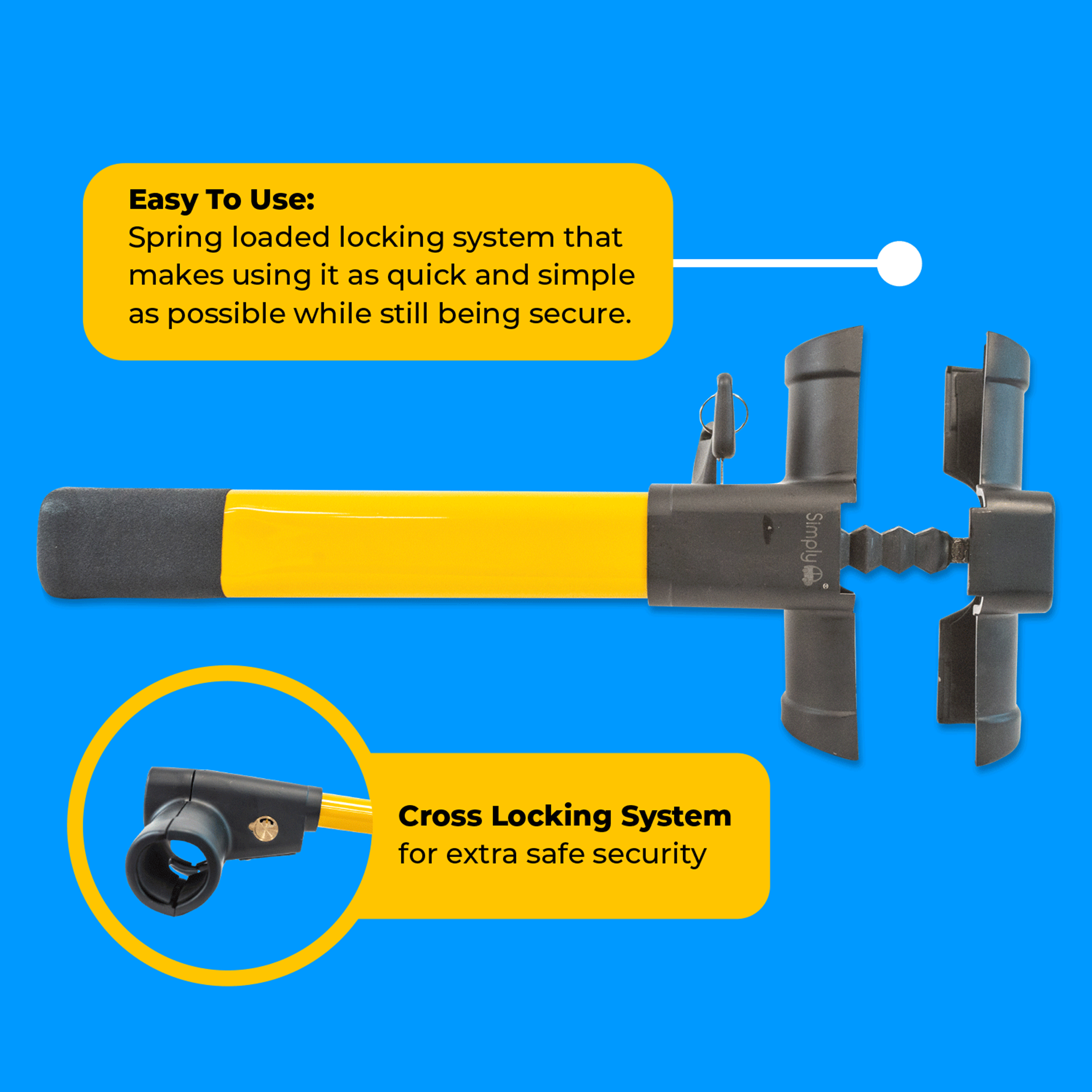 Simply T-Bar Steering Wheel Lock