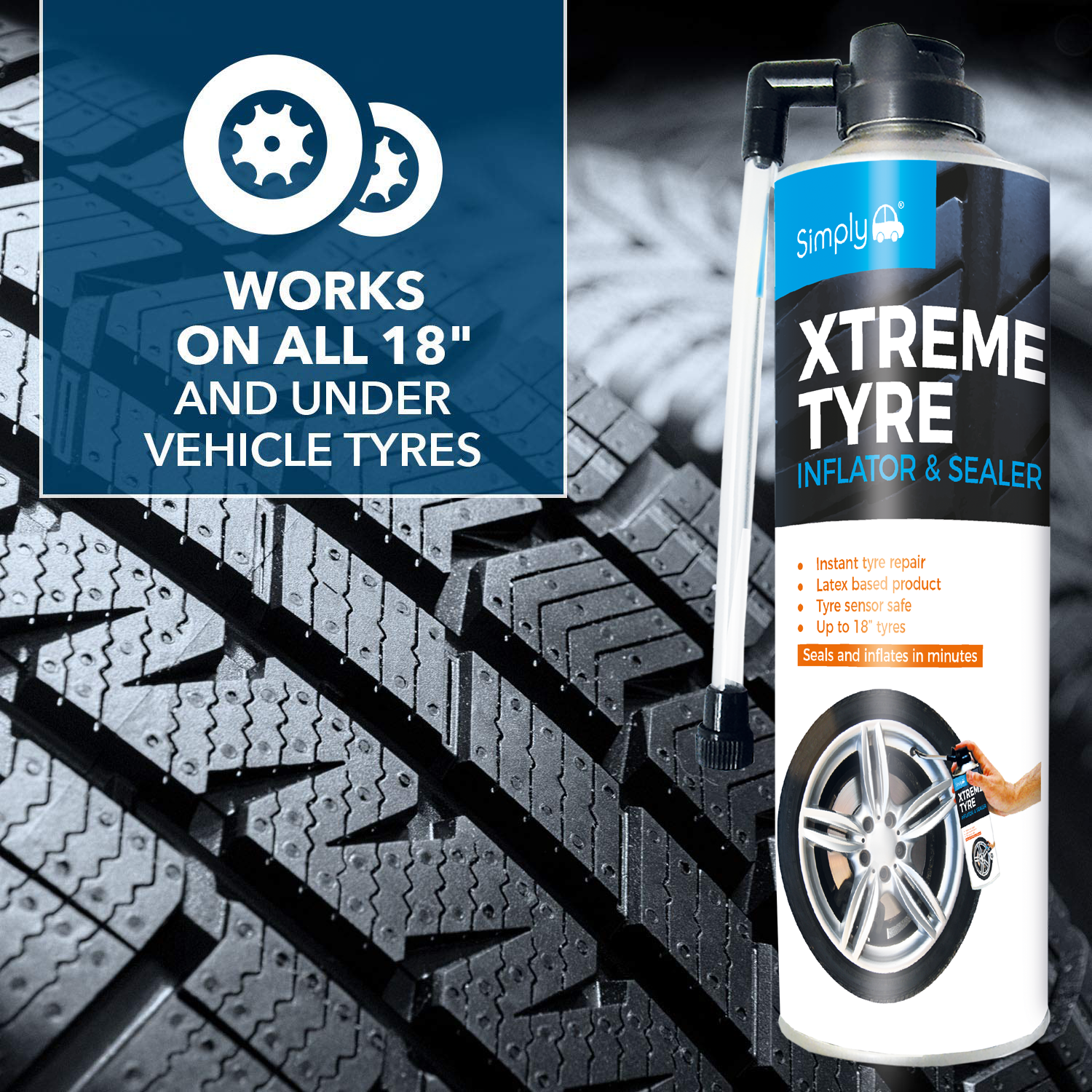 Simply Xtreme Tyre Inflator & Sealer 500ml