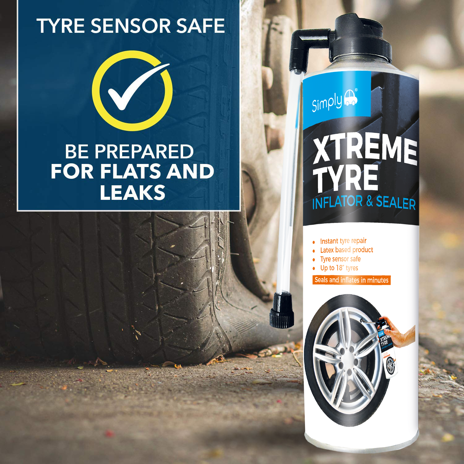 Simply Xtreme Tyre Inflator & Sealer 500ml