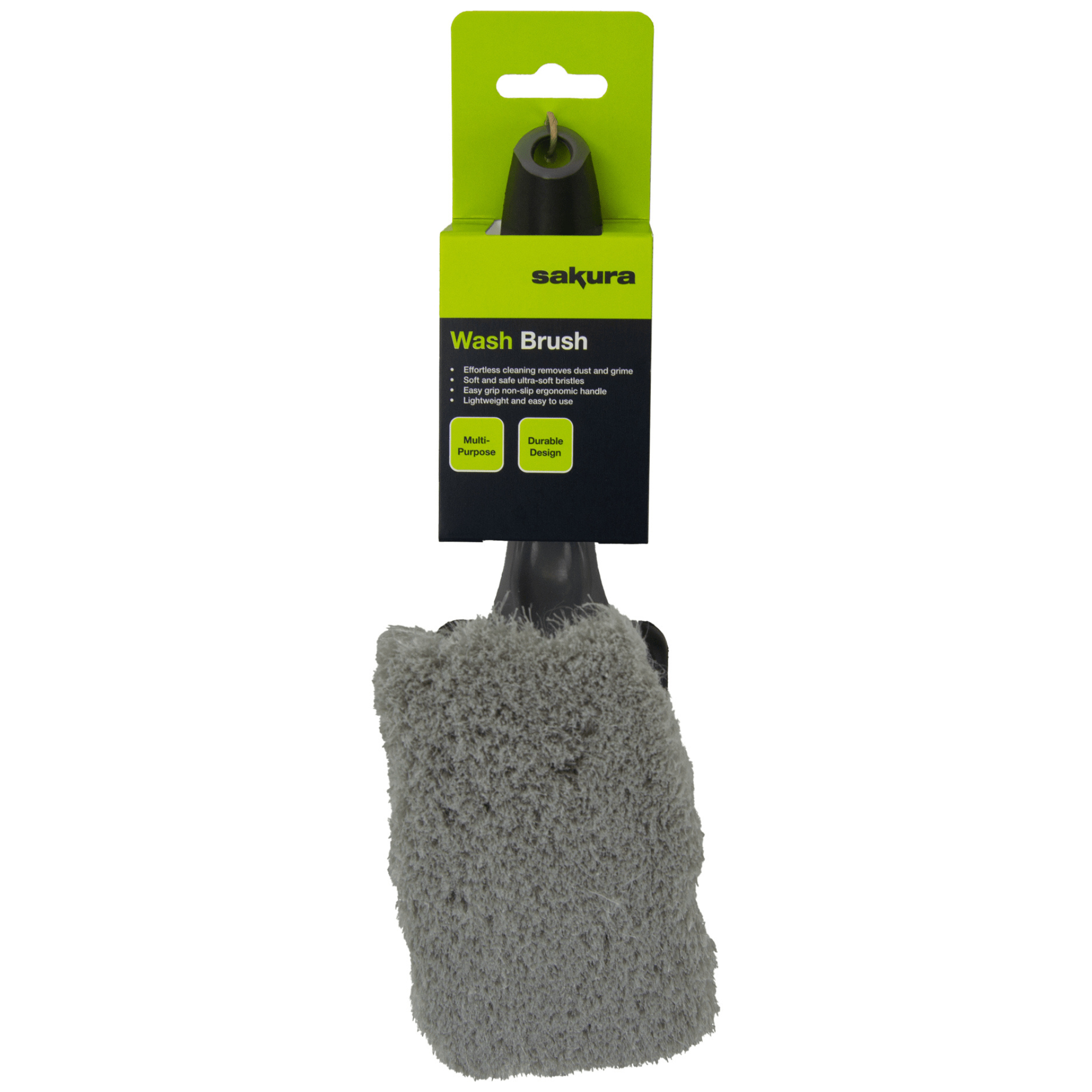 Sakura Wash Brush with soft bristles and ergonomic handle, designed for gentle and effective cleaning of vehicles and delicate surfaces.