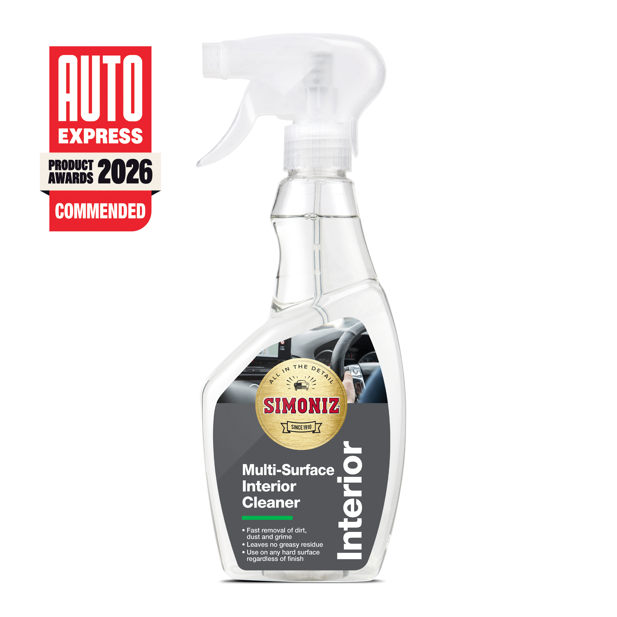 Simoniz Multi-Surface Interior Cockpit Cleaner Dash Removes Dirt Spray 500ml