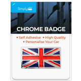 Simply Adhesive England Flag Chrome Badge; decorative and weather-resistant car emblem