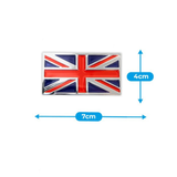 Simply Adhesive England Flag Chrome Badge; decorative and weather-resistant car emblem