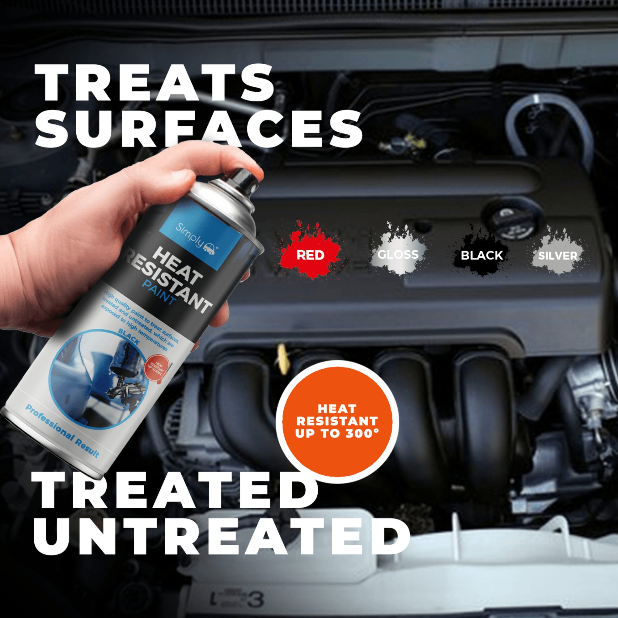 Simply Auto Black Heat Resistant Spray Paint 400ml