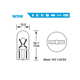 Twin pack 12V auxiliary bulbs 504, dashboard or indicator replacement.