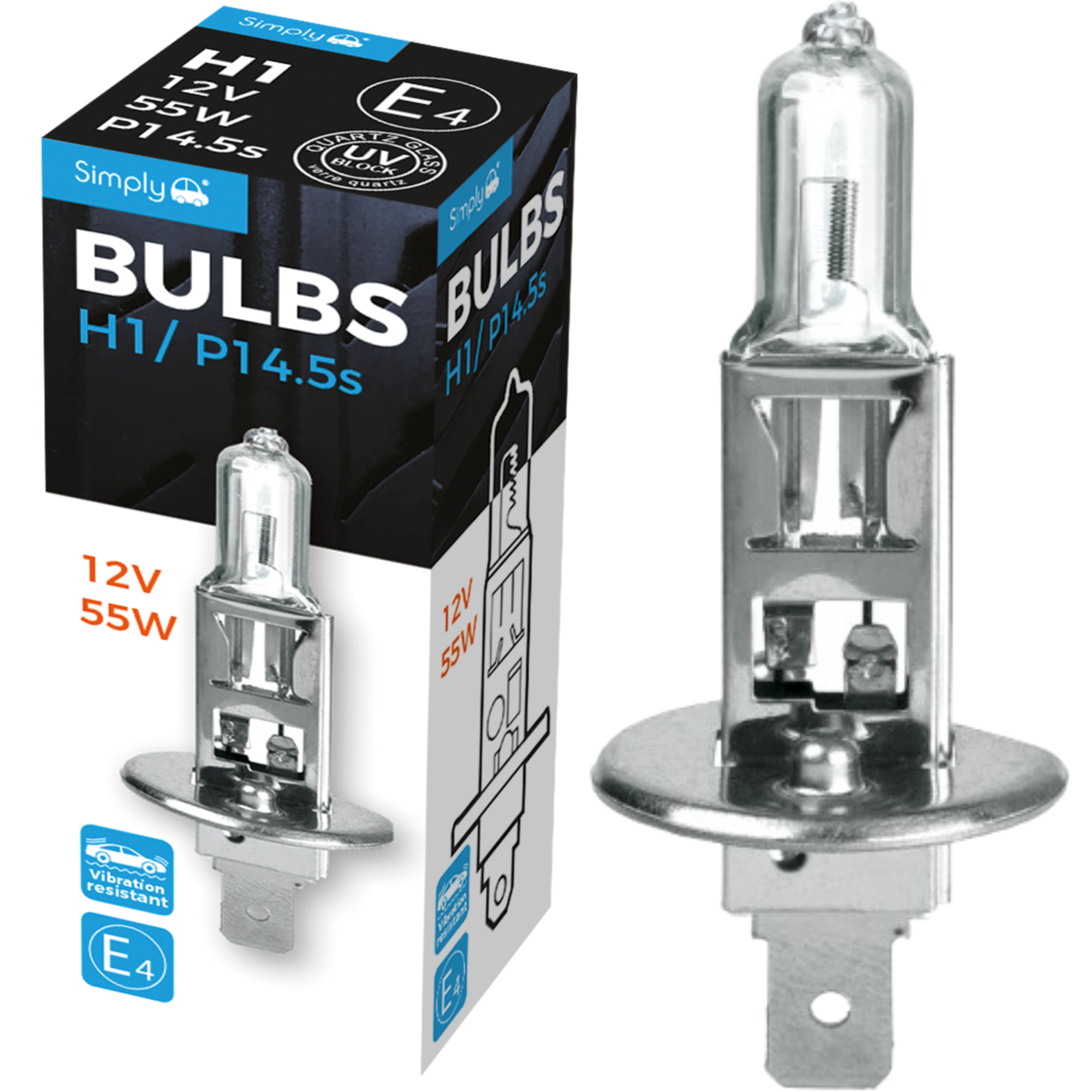 Simply H1 448 12V 55W Halogen Headlight Bulb