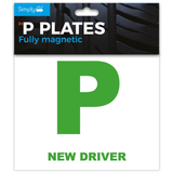 Simply 2x Fully Magnetic P Plates; easily attachable car learner plates for provisional drivers