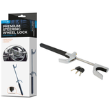 Simply Steering Wheel Lock for cars; anti-theft security device with heavy-duty steel construction