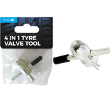 Simply 4 In 1 Tyre Valve Tool for car, van, and bike tires; includes valve core remover, installer, and repair tools for easy tire maintenance