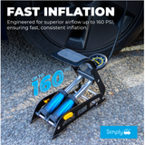 Simply Auto Premium Double Barrell Foot Pump