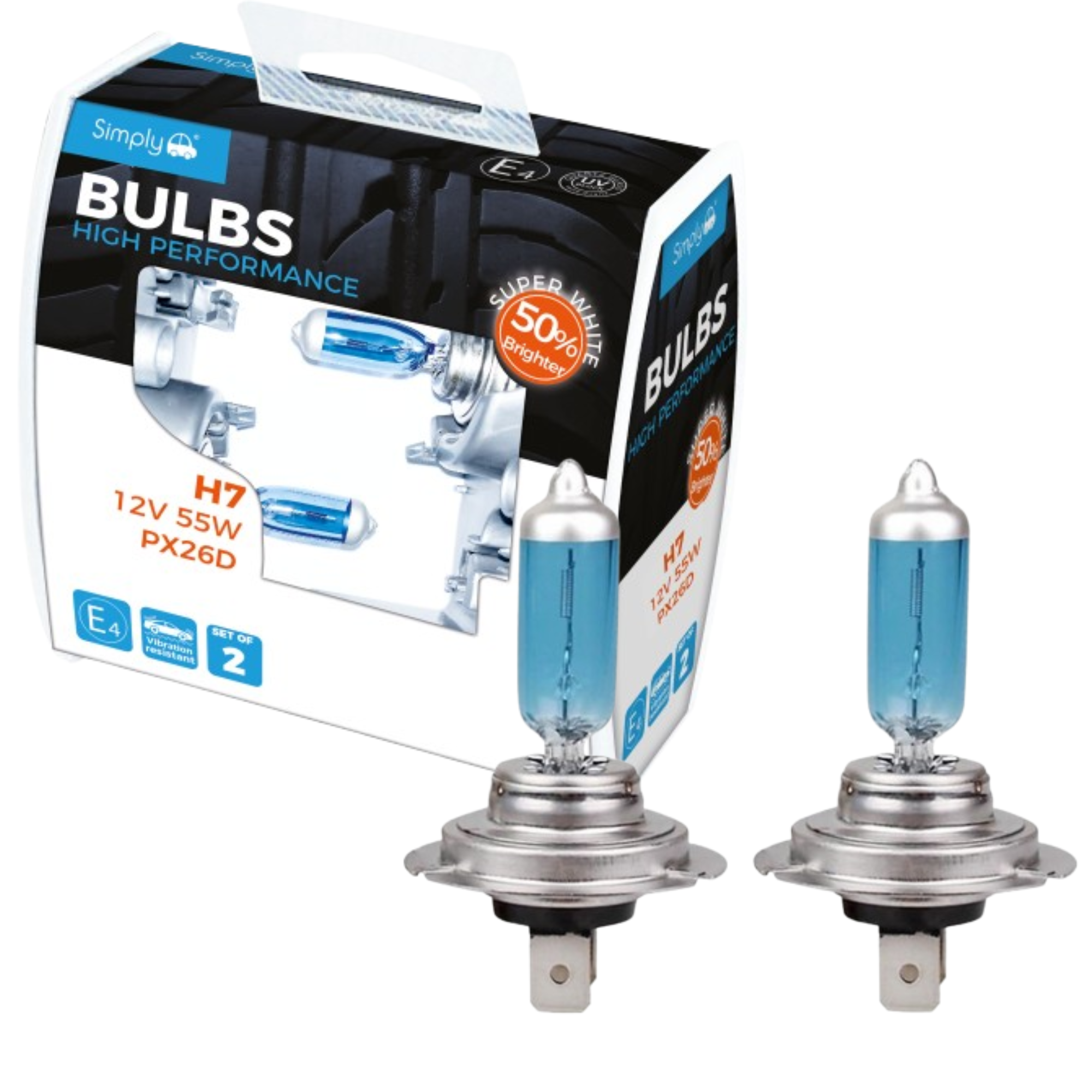 Simply H7 High Performance Bulbs - Duo Box