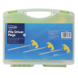 Pack of 20 steel rock pegs, 7x200mm, for tents and outdoor use.
