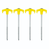 Pack of 20 steel rock pegs, 7x200mm, for tents and outdoor use.