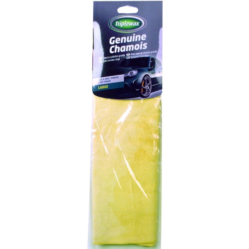 Triplewax Genuine Chamois leather, large size (2.5 square feet), soft natural drying cloth for car cleaning