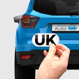 Simply Auto Magnetic UK Plate Oval Sticker Badge; car travel accessory for European road compliance