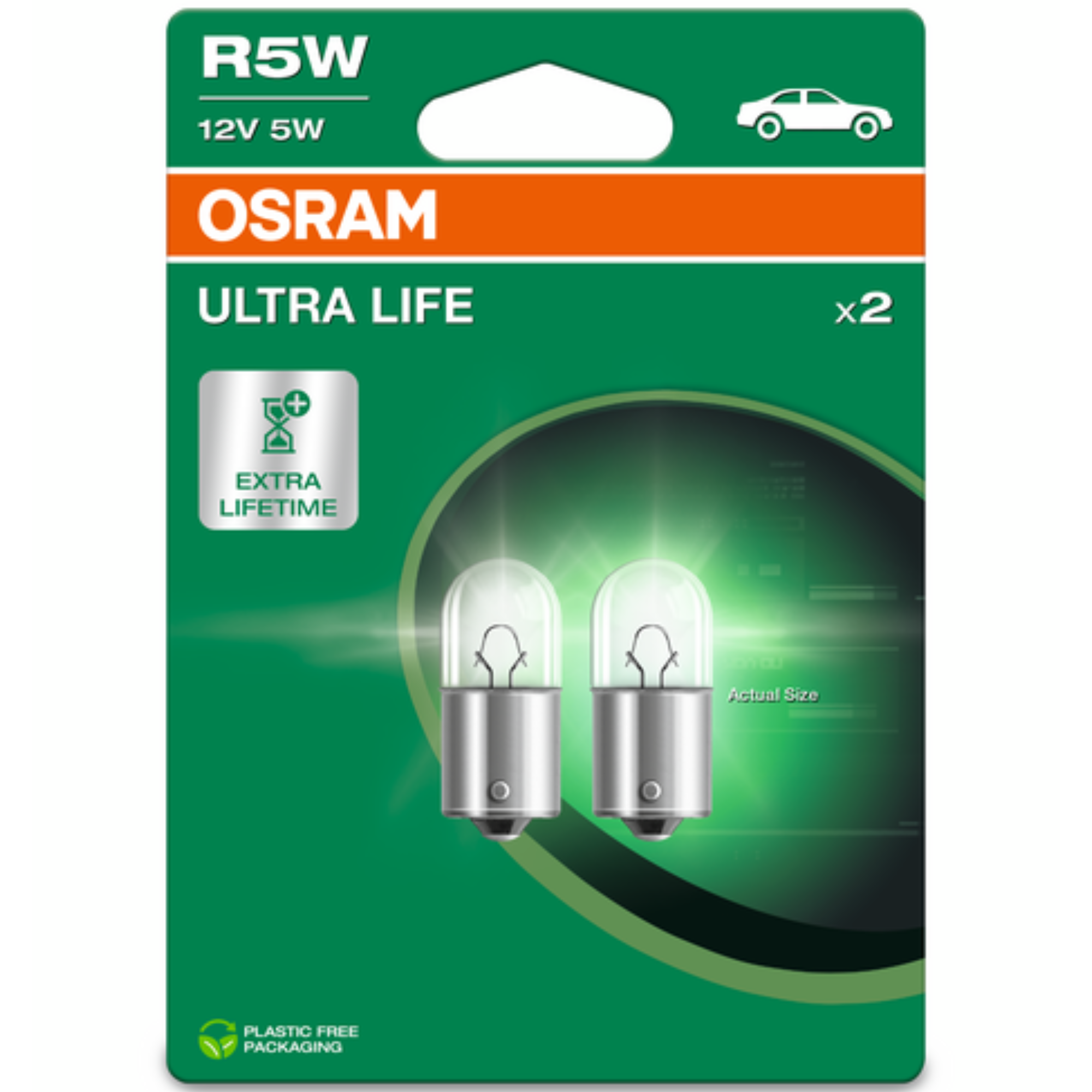 Osram 207 R5W 12V 5W Ultra Life Bayonet Bulbs Ba15S (Twin Blister)