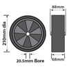 Maypole 210 X 75Mm Spare Wheel For Mp755