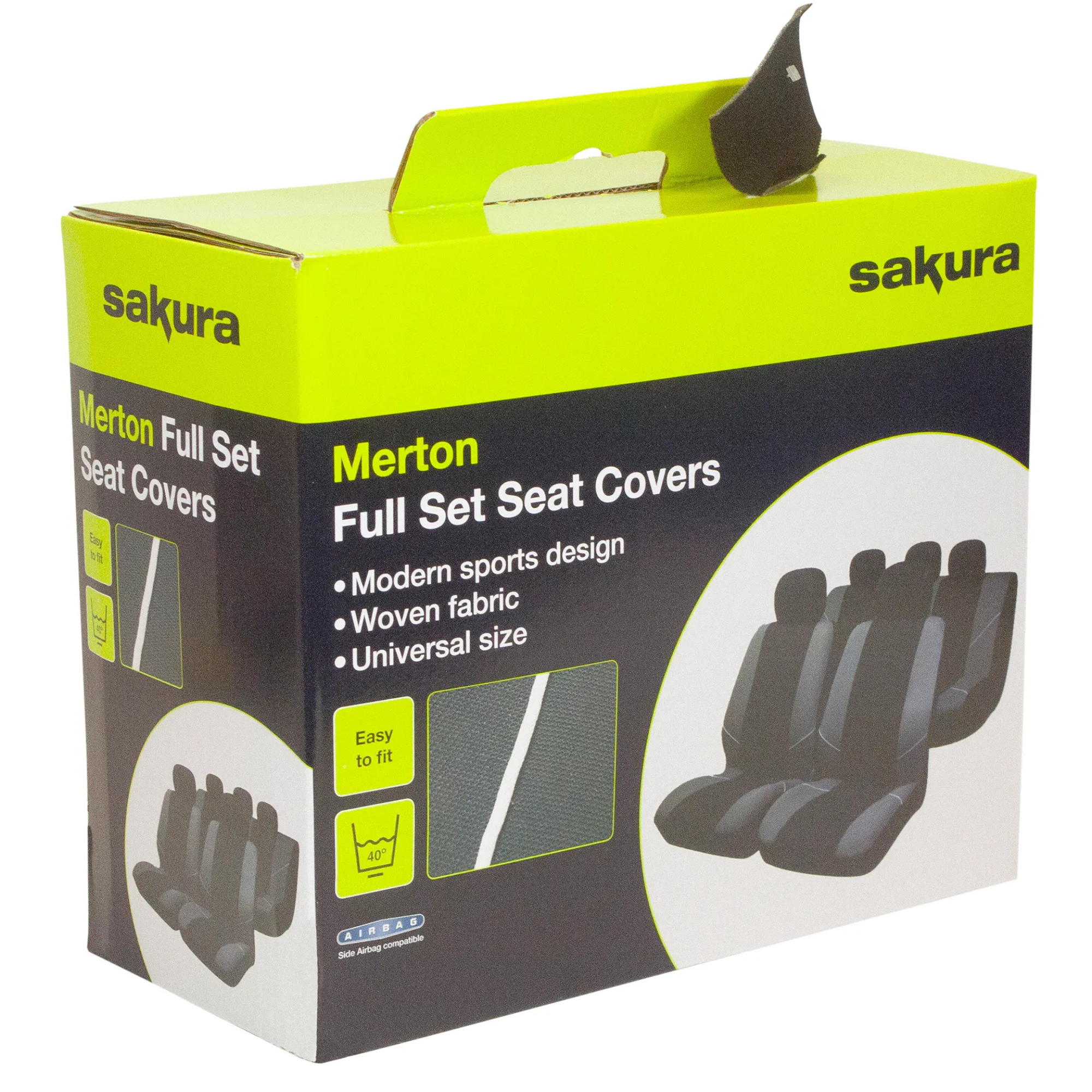 Sakura Merton Seat Covers Black & Grey - Full Set